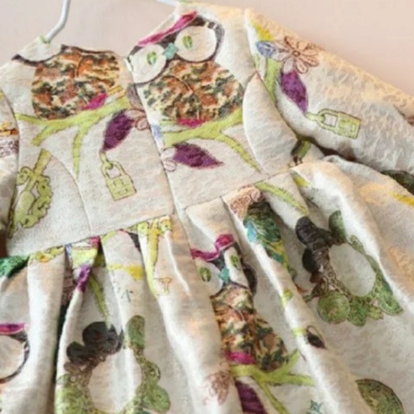 Vintage Appeal Toddler Girl Owl Long Sleeve Dress - Picture 2 of 8